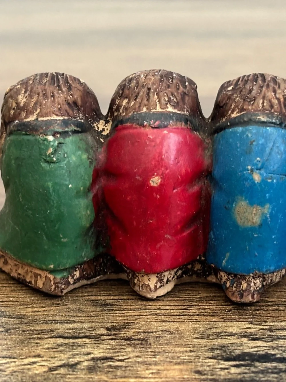 VINTAGE 3 Wise Monkeys See Hear Speak No Evil Bankoware Redware Figurine Japan